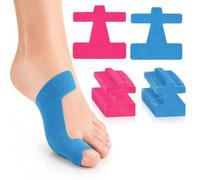 30 Unidades Corrector de Juanetes, Cinta Kinesiológica para Hallux Valgus, 15 Rosa y 15 Azul, Cintas de Fisioterapia Precortadas para Alivio del Dolor de Pies y Dedos, Adhesivo Hipoalergénico