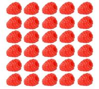 30 unidades de frambuesas falsas para decoración del hogar, cocina, exposición, boda, mesa, estilo de alimentos y uso fotográfico (A)