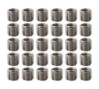 30 unidades de insertos roscados hembra reductor M8 x 1,25 a M6 x 1,0, longitud 10 mm, rosca interior, reparación para automoción, aviación, ingeniería, electrónica, montaje