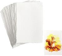 30 unidades de papel A6 hecho a mano, blanco, papel texturizado, papel de algodón grueso 300 g/m², papel grueso para tarjetas de felicitación, manualidades, pinturas, escritura, bocetos, 14,8 x 10,5