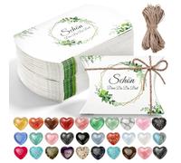 30 unidades de regalos de boda con texto en inglés "Schön Dass Du Da Bist Geschenkboxen,30 Herzförmige mit 35 Geschenkboxen & Schnur,Tischgeschenke Hochzeit für Gäste, TaufKommunion, Konfirmation