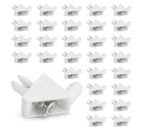 30 unidades de soportes de suelo de 5 mm, color blanco, 101558, compatibles con armarios IKEA PAX, soportes de estante de plástico con tornillos, soporte de suelo para armario y estantería