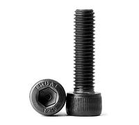 (30 unidades) tornillos hexagonales M5 x 50 mm, 12,9 grados, acero al carbono, tornillos cilíndricos con hexágono interior, rosca completa, color negro