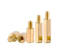 30 UNIDS Hex Latón Macho Hembra Placa De Separación Stud Métrico Hexágono Roscado Pilar PCB Base Espaciador Tornillo M2M2.5M3 M4 3MM-12MM(11mm 30pcs,M4 (Thread 6mm))