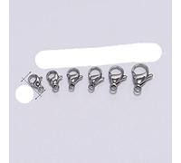 30 Unids/lote Acero Inoxidable Chapado En Oro Broche De Langosta Cierres De Garra Para Pulsera Collar Cadena Diy Joyería Fabricación De Hallazgos Suministros-Plata,30 Piezas 7 x 13 mm