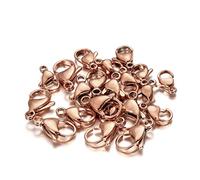 30 Unids/lote Acero Inoxidable Chapado En Oro Broche De Langosta Cierres De Garra Para Pulsera Collar Cadena Diy Fabricación De Joyas Hallazgos Suministros-Oro Rosa,30 Piezas 6 X 12 Mm