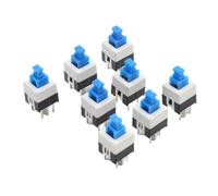 30 unids/lote cuadrado 7x7x12mm 6 Pin DPDT botón interruptor de bloqueo automático G64 multímetro interruptor