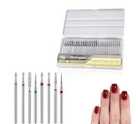 30 unids/set juego de brocas para uñas, juego de cabeza de molienda de diamante portátil broca removedora de cutículas con caja de almacenamiento para herramienta de manicura lima de uñas