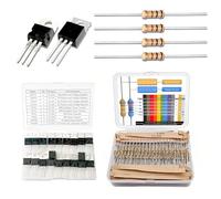 30 Values 600 piezas 1/4W 5% película de carbono 1R-1M ohm kit de resistencia con 10 valores, 20 piezas TO-220 kits de regulador de voltaje LM317T L7805CV L7812CV L7815CV TIP120 TIP122 TIP41C TIP42C