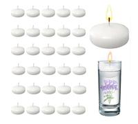 30 Velas Flotantes Blancas sin Perfume | Sin Humo, 3.8cm para Decoración Bodas Navidad y Baño