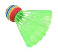 30 volantes de bádminton de esponja con falda de nailon para principiantes y niños, pelotas de práctica de vuelo lento, multicolor (verde)