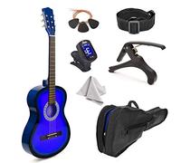 30" Wood Classical Guitar with Case and Accessories for Kids/Girls/Boys/Beginners (Blue Gradient)