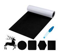 30 x 220 cm, Fieltro Adhesivo, Color Negro, Fieltro para Cortar Libre, 1 mm de Espesor, Tela Autoadhesiva de Reparación, para Cajón de Joyas, Forro de Caja, Marco de Fotos, Pie de Silla, Bricolaje