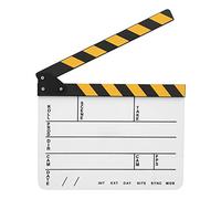 30 x 25 cm Movie Acrílico Clapperboard Professional Director Action Clap Film Fotography Herramienta (tarjeta blanca a rayas amarillas (Pav1ywe4))
