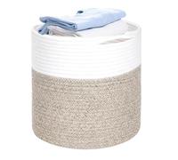 30 x 30 cm, cesta de almacenamiento tejida de cuerda de algodón para sala de estar, juguetes, toallas, cojines, ropa, cesta decorativa para ordenar y espacio de almacenamiento, pequeña