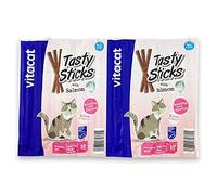 30 x Soft Chew Meat Sticks Treats For Cats And Kittens Salmon Vitacat Grain Free