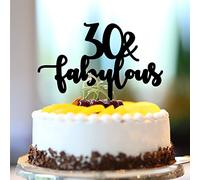 30 y fabulosos adornos para tartas de cumpleaños 30 y 30, decoración de fiesta de cumpleaños de 30 años de edad, nombre personalizado para cualquier edad, número 30, aniversario, cumpleaños, recuerdo