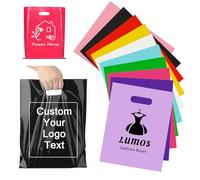 【300】Bolsas de plástico personalizadas con logotipo, bolsas de regalo de plástico personalizadas adecuadas para pequeñas empresas, tiendas de ropa y supermercados, bolsas premium con asas. Descuentos