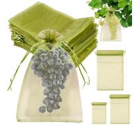 300 bolsas de protección para frutas, 15 cm, 20 cm, 30 cm, bolsa de protección de frutas con cordón de sujeción, bolsa de protección de uva en bolsas de red para huerto huerto manzana berenjena (2 A)