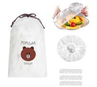 300 Bolsas Transparentes Alimentarias con Elástico, Film Estirable para Alimentos, Ideal para Cubrir Recipientes, Frutas, Verduras, Sobras y Más