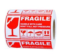 300 calcomanías frágiles con mango de envío cuidadoso para etiquetas de advertencia expresas Don'for T Fall Not Pressure Sticker Paquete de regalo