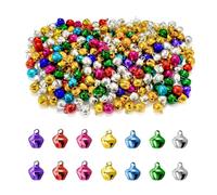 300 cascabeles de 10 mm para manualidades, pequeños, vintage, campanas de metal, campanas para manualidades, joyas, decoración de fiestas, color dorado y plateado