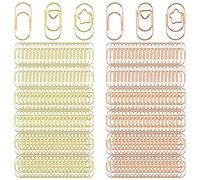 300 clips de papel multicolor, metal en forma de estrella, forma de mordaza de oficina, pequeños marcapáginas, clips de papel para decoración de oficina, aula, hogar, boda (oro, oro rosa)