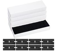 300 cuchillas de afeitar de plástico, cuchillas de plástico, cuchilla de doble filo, raspador de cuchilla de afeitar de plástico con una ranura de punta, hojas de borde para quitar calcomanías, pegatinas, vidrio limpio (negro)