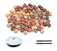 300 cuentas de madera para manualidades, accesorios de bricolaje, cuentas trenzadas, cuentas de madera con agujero grande, 1,1 x 1,2 cm (multicolor)