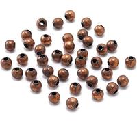 300 cuentas espaciadoras redondas de cobre antiguo de 3 mm con extremo de bola suave, cuentas de metal y joyería, accesorios de suministros de cuentas y surtido de cuentas, suministros de cuentas,