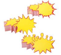 300 etiquetas de precio Starburst, 10 x 11 cm, en blanco, de papel fluorescente fluorescente, para venta al por menor, promoción de ventas, tienda, mercadillo