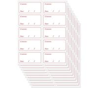 300 etiquetas para congelador, fáciles de despegar, etiquetas para alimentos, sin residuos pegajosos, etiquetas de fecha para refrigerador, etiquetas adhesivas (rojo) (300)