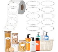 300 Etiquetas para conservas, 10 diseños de pegatinas para tarros de comida con línea de perforación, etiquetas resistentes al agua/aceite/desgarro para la cocina, recipientes (6cm x 2.5cm)