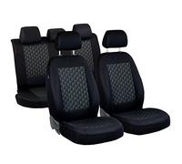 300 Fundas de asiento - 1 set - Producto Premium Negro Efecto 3d