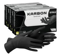 300 guantes negros de nitrilo desechables no estériles sin látex ni talco para pieles sensibles, color negro, talla XL