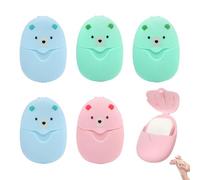 300 Hojas Jabones de Papel Desechables, 6 Cajas Jabón de Papel de Viaje, Jabón Portátil, Hojas de jabón con Estuche de Plástico, 3 Colores, para Viajes, Camping y Excursiones al Aire Libre