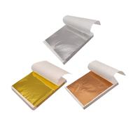 300 Hojas Lámina de Oro de Imitación, Arte y Decoración | Mezcla Tricolor Brillante, Aplicación Sencilla, para Estudiantes y Aficionados, Vidrio y Molduras