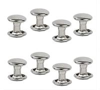 300 juegos de remaches de cuero de acero inoxidable plateado doble tapa remaches tubulares de metal para reparaciones de decoración de manualidades, accesorios de cuero, cinturones (6 mm, plata)