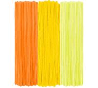 300 limpiadores de tuberías amarillos para manualidades, 3 colores, tallos de chenilla de 30 cm de largo, limpiadores de tuberías gruesos y peludos para suministros de proyectos de manualidades