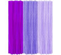 300 limpiadores de tuberías morados para manualidades, 3 colores, tallos de felpilla de 30 cm de largo, limpiadores de tuberías gruesos y peludos para suministros de proyectos de manualidades