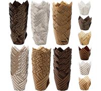 300 moldes para magdalenas de tulipán, moldes para hornear, envoltorios para magdalenas, a prueba de grasa, para Navidad, boda, cumpleaños, baby shower, suministros de fiesta (A)