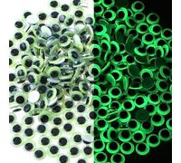 300 ojos verdes autoadhesivos, 8 mm que brillan en la oscuridad, ojos saltones luminosos para decoración de Halloween
