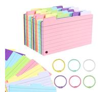 300 páginas tarjetas estudio, 3.5" ×5" flashcards con 6 anillos metálicos, Fichas eStudio para homeschool, office learning