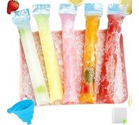 300 Pcs Bolsas Para Helados,Molde De Hielo De Agua Casero, Tamaño 5 × 23 Cm, Con 3 Embudos, Molde De Hielo Sin BPA En El Estante De Hielo Bricolaje, Yogur(A)