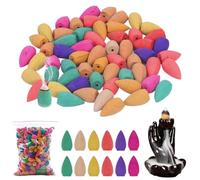 300 Pcs Conos de Incienso de Reflujo, Natural Incienso Conos Mezcla de Colores Conos Incienso Reflujo Incienso de Cascada Conos para Dormitorio Oficina Yoga