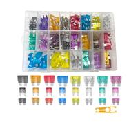 300 Pcs Fusibles Coche Kit, 50 Micro Fusible + 160 Mini Fusible Coche + 90 Mediano Fusible + 1 Clip para Fusibles, 32 V 2A 3A 5A 7.5A 10A 15A 20A 25A 30A 35A 40A para Coche Camper Camión Moto Barco