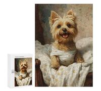 300 PCS Rompecabezas Adorable Yorkshire Terrier in Bed Rompecabezas para Adolescentes Mejora La Memoria Juegos De Ingenio Difíciles Y Desafiantes Juegos Familiares 300 PCS