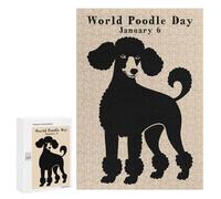 300 PCS Rompecabezas Black Poodle Art Rompecabezas para Adultos Juguetes Antiestrés Vacaciones En Casa Matar El Tiempo Interacción Entre Padres E Hijos 300 PCS
