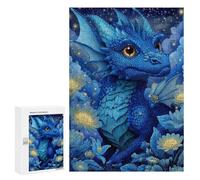 300 PCS Rompecabezas Blue Dragon Fantasy Artwork-3 Rompecabezas para Adolescentes Carrera De Velocidad Manual Lista De Deseos con Juguetes De Papá Noel Juegos Educativos 300 PCS