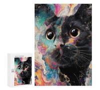300 PCS Rompecabezas Colorful Abstract Cat Art Print -1 Rompecabezas para Adultos Carrera De Velocidad De Manos Ayuda A Ejercitar El Cerebro Juego De Hermoso Diseño 300 PCS